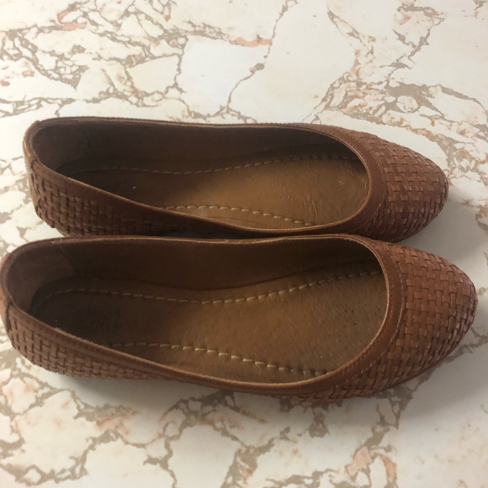 Preowned Frye Carson Braided/Woven Brown Ballet Shoe size 6 - Picture 2 of 6